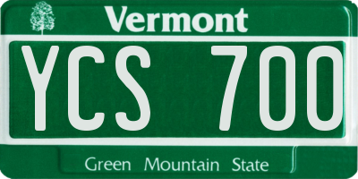 VT license plate YCS700