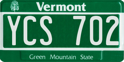VT license plate YCS702