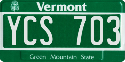 VT license plate YCS703