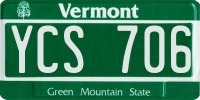 VT license plate YCS706