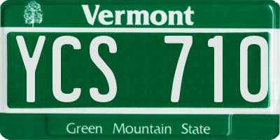 VT license plate YCS710