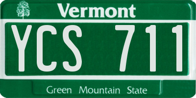 VT license plate YCS711
