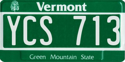VT license plate YCS713