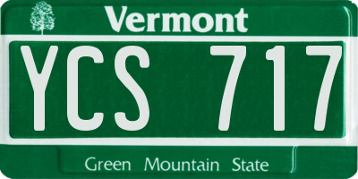 VT license plate YCS717