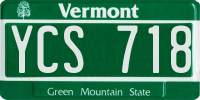 VT license plate YCS718