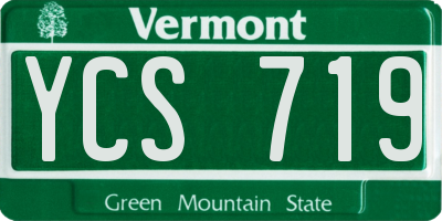 VT license plate YCS719