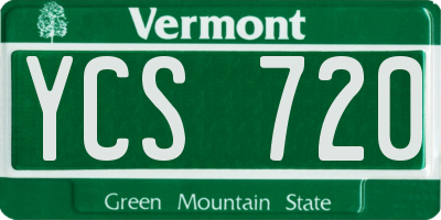 VT license plate YCS720