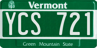 VT license plate YCS721