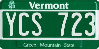 VT license plate YCS723