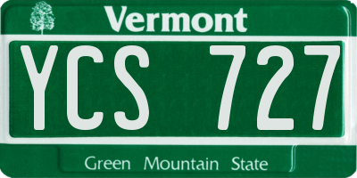 VT license plate YCS727