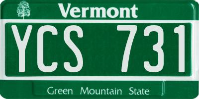 VT license plate YCS731