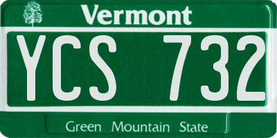 VT license plate YCS732