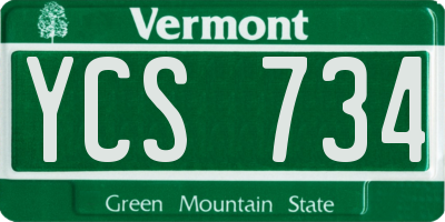 VT license plate YCS734