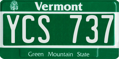 VT license plate YCS737