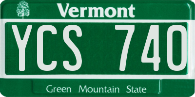 VT license plate YCS740