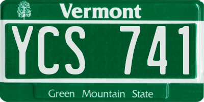 VT license plate YCS741