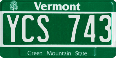 VT license plate YCS743