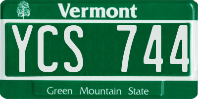 VT license plate YCS744