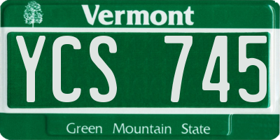 VT license plate YCS745