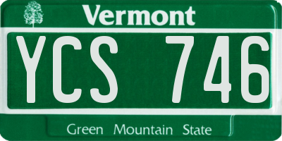 VT license plate YCS746