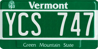 VT license plate YCS747