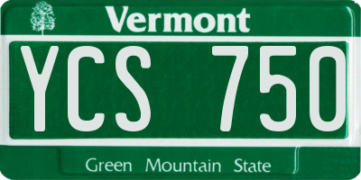 VT license plate YCS750