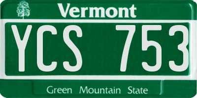 VT license plate YCS753