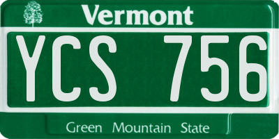 VT license plate YCS756