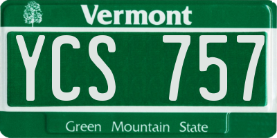 VT license plate YCS757