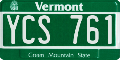 VT license plate YCS761