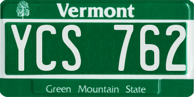 VT license plate YCS762