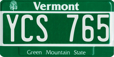 VT license plate YCS765