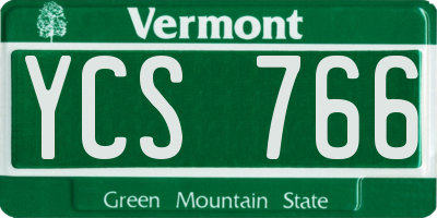 VT license plate YCS766