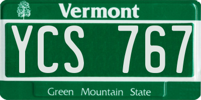 VT license plate YCS767