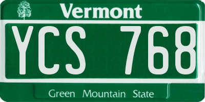 VT license plate YCS768