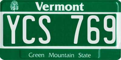 VT license plate YCS769