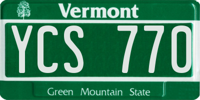 VT license plate YCS770