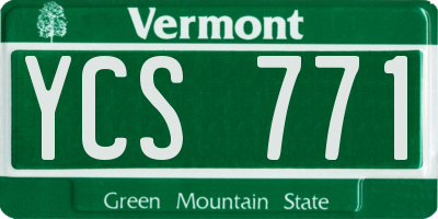 VT license plate YCS771