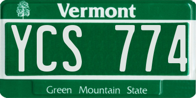 VT license plate YCS774