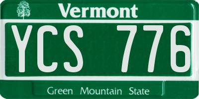 VT license plate YCS776