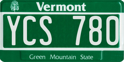 VT license plate YCS780