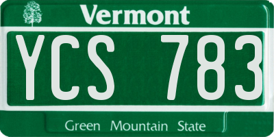 VT license plate YCS783