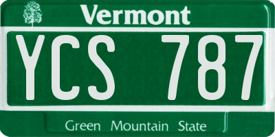 VT license plate YCS787
