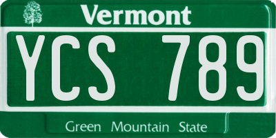 VT license plate YCS789