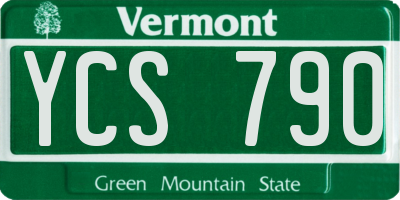 VT license plate YCS790