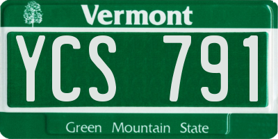 VT license plate YCS791