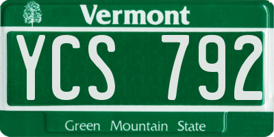 VT license plate YCS792