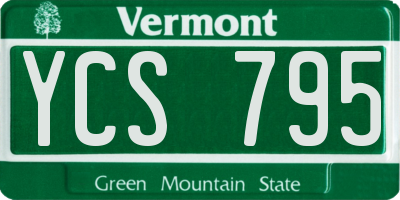 VT license plate YCS795