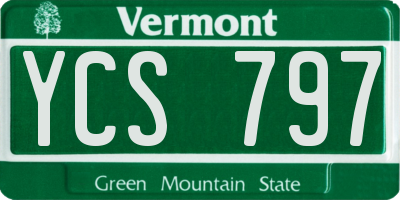 VT license plate YCS797
