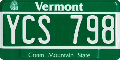 VT license plate YCS798